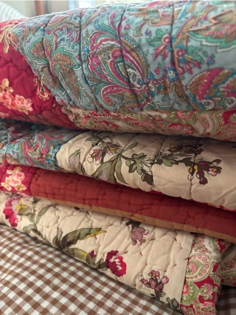Pottery Barn “Georgia” Patchwork Quilt (K) and Euro Shams (3) EUC